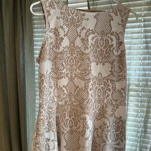 Apt. 9 Gold and Cream Peplum Sleeveless Blouse